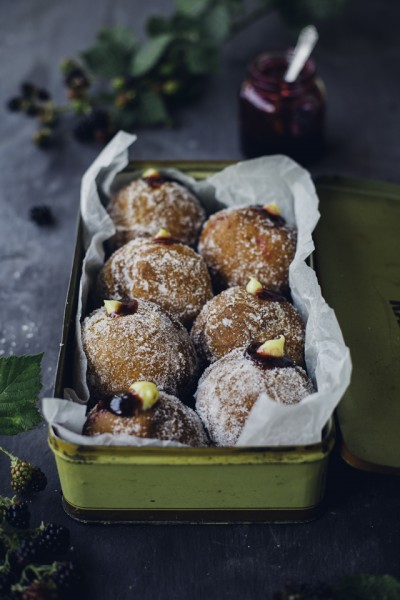 Blackberry & Custard Doughnuts