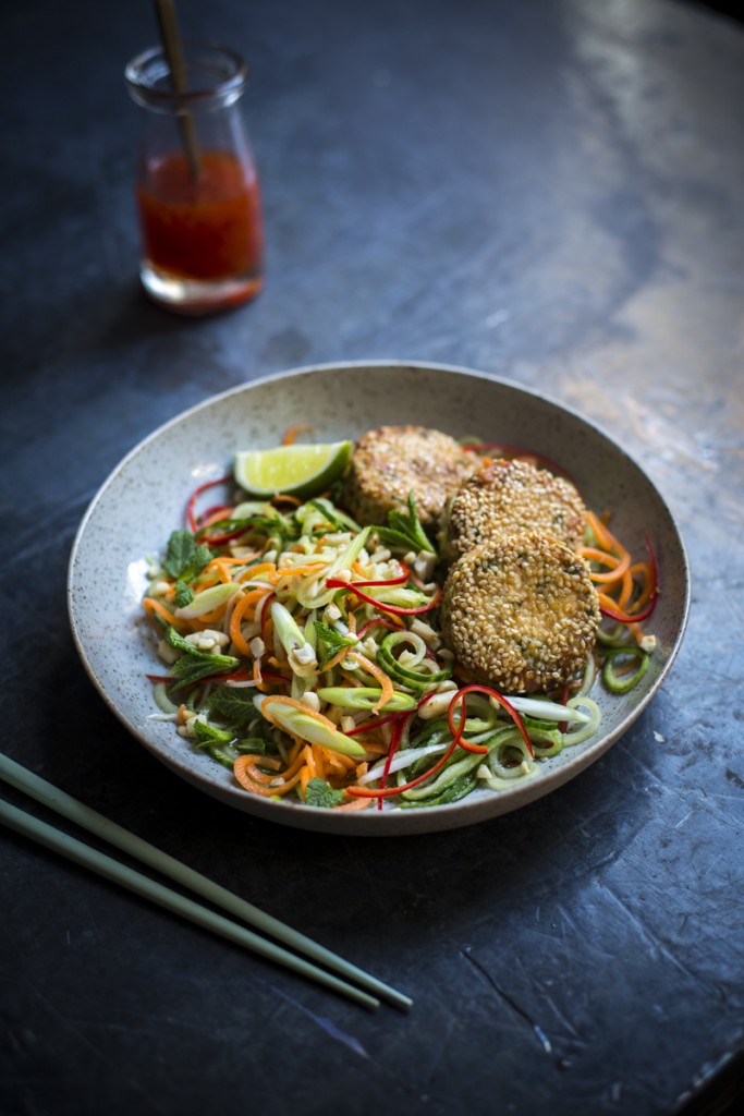 Donal Skehan Asian Fish Cakes with Cucumber &amp; Carrot Salad