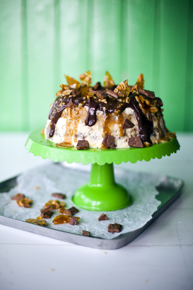 Donal Skehan Dime Bar Bombe with Millionaire’s Drizzle