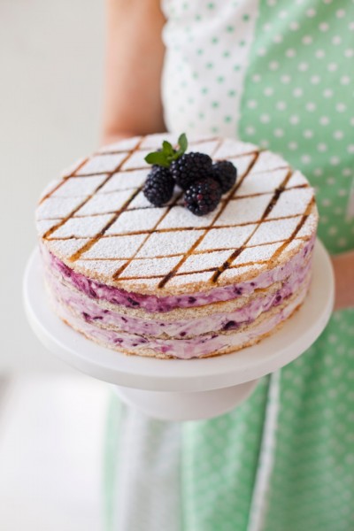 Blackberry Swirl Marshmallow Gateau