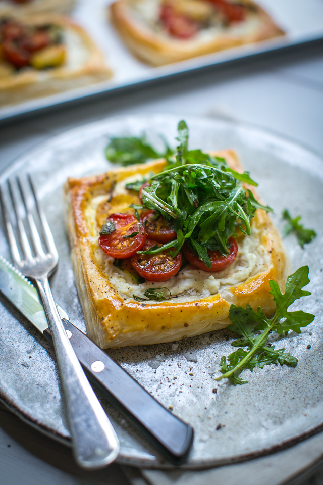 Donal Skehan Tomato & Ricotta Puff Pastry Tarts